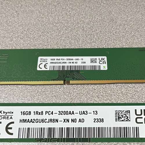 SK hynix Korea 16GB DDR4 3200MHz 記憶體 **不議價