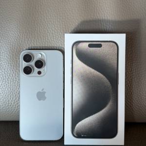 完美無花 香港行貨 iphone 15 pro 512GB 原色 鈦金屬 Natural Titianium