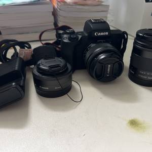 Canon M50 Mark II 二手 連11-22mm 22mm 15-45mm 3支鏡