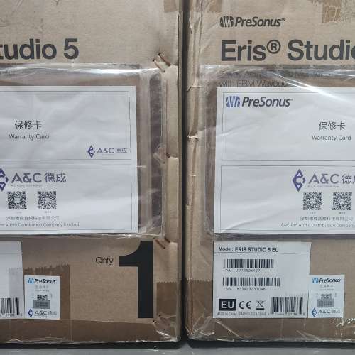 PreSonus Eris Studio 5 2nd Gen有源監聽喇叭(黑色一對)