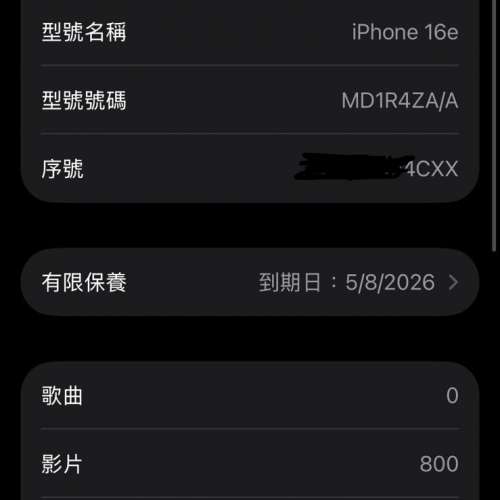 iPhone 16e 白色 128 港版超新淨