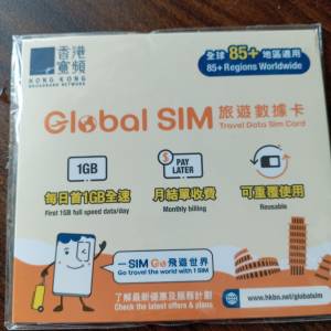 香港寛頻旅遊數據咭+2天數據