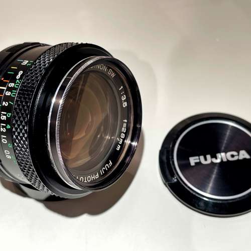 (M42) 富士 EBC Fujinon SW 28mm f3.5 銳利廣角鏡 Fujica 合 Eos FX Sony A7