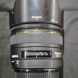sigma 30/1.4 DC EX HSM 適馬 30mm 30 for Canon 佳能 EFS 半幅 APSC 冇盒冇單有罩 ...