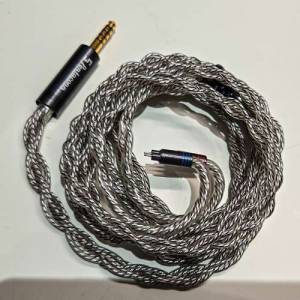 Hakugei 大馬士革 銀線 8 絞 pentaconn ofc4.4 出 0.78 bispa 鍍銀 瞬態 低音極彈性...