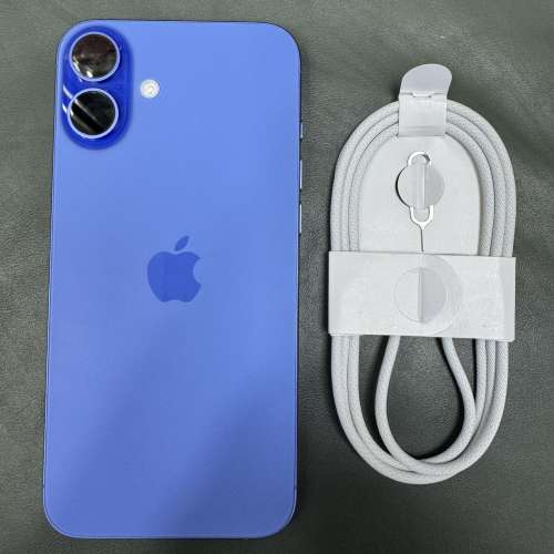 99%New iPhone 16 128GB 藍色 香港行貨 蘋果保養到2026年6月6日 電池100% 有配件 自...