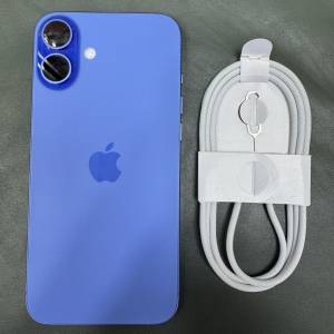 99%New iPhone 16 128GB 藍色 香港行貨 蘋果保養到2026年6月6日 電池100% 有配件 自...