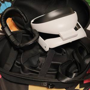 Meta Quest 3 VR Quest3 專用配件 - 副廠頭帶 + 透氣眼罩 + 鼻托 + 專用機袋連揹帶
