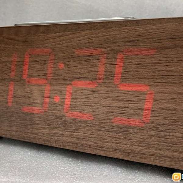 特大顯示屏木製雙響鬧鐘收音機