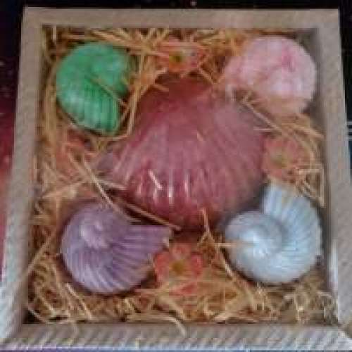 貝殼形香皂＋楓葉形香皂(可擺設亦可用)