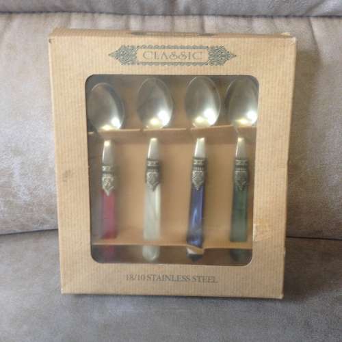 CLASSIC 18/10 Stainless Steel Flatware Spoon 4pc Set Made in Italy NEW 全新 ...