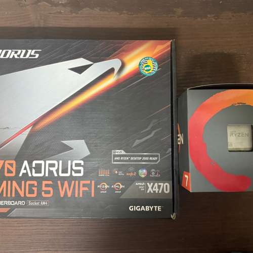 AMD R7 2700 處理器+ GIGABYTE X470 AORUS GAMING 5 WIFI(DDR4)主機版