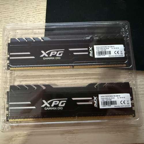 放Adata XPG Gammix D10 DDR4 8GBx2 RAM