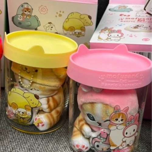 7-11 Mofusand X Sanrio 玻璃罐及公仔