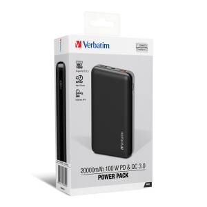Verbatim PD 100W & QC 3.0 20000mAh Battery Black
