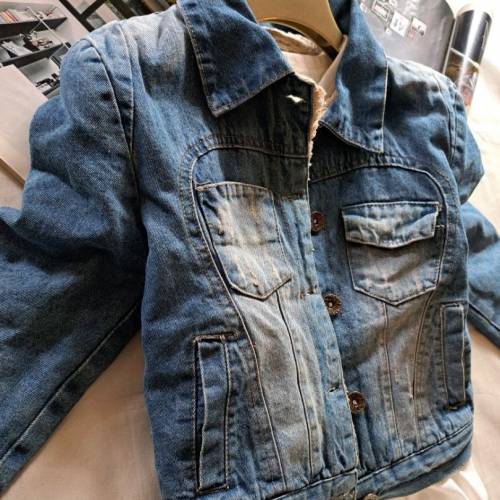 毛底保暖👍 LOVE JEANS 高腰 修身  短牛仔褸 Jeans Jacket  coat Size:XS