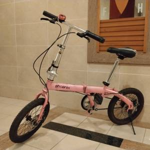 舊 Phoenix16吋 中童/大人 用單車。16吋，可摺，單速，身高 1米至1.6米 人仕合用。
