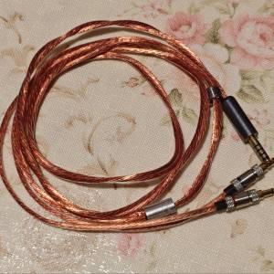 紫銅大耳牛雙3.5mm 4.4mm 耳機線