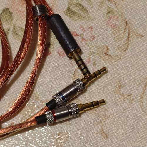 紫銅大耳牛雙3.5mm 4.4mm 耳機線