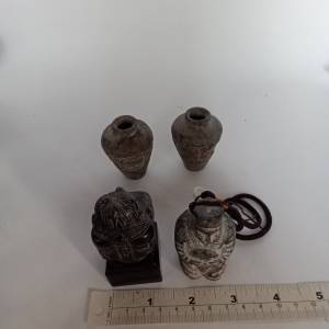 清理古舊存貨平售。一手四件古玉花瓶/印章/貴人手把件，共售500元，單一件250元。n...