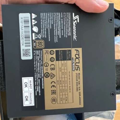 Seasonic FOCUS SGX-450 全模組SFX 80+ GOLD金牌 (ITX機箱用)