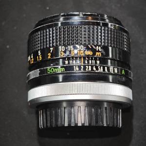 canon 50/1.4 SSC FD 佳能 50mm 50 鏡片通透前層鏡片有明顯花痕 冇成像問題 功能全...