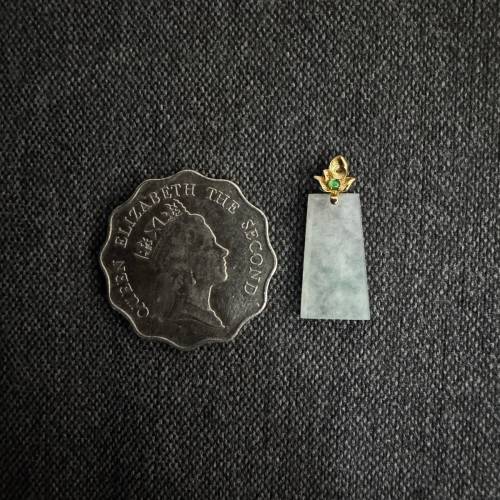 18k金扣無事牌翡翠玉