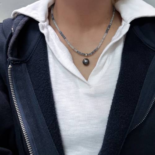 天然漸變海藍寶石頸鍊