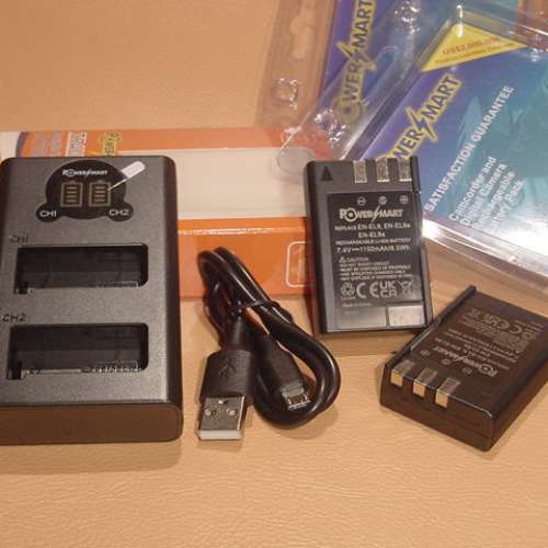 ( 2x EN-EL9a電池 連 1x EN-EL9E USB雙位充電器 )優惠套裝合Nikon D40, D40x,D60,D...