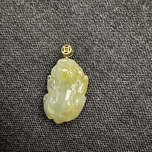 18k金扣黃貔貅玉吊咀