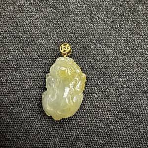 18k金扣黃貔貅玉吊咀