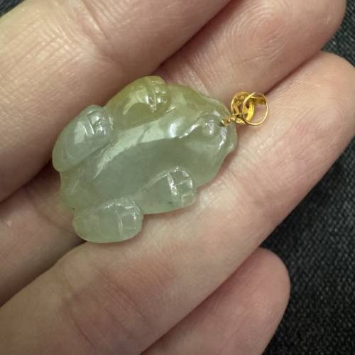 18k金扣黃貔貅玉吊咀