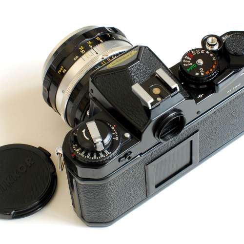Nikon FE Black Body with Nikon 5.8cm 58mm F1.4 * PAT PEND *