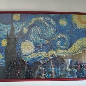 梵高《星夜》複製畫 帶框 1000塊砌圖已經完成