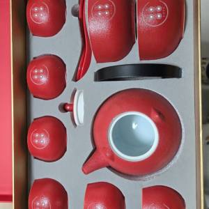 全新樓上嫁囍茶具碗筷套裝 連跪墊枱布