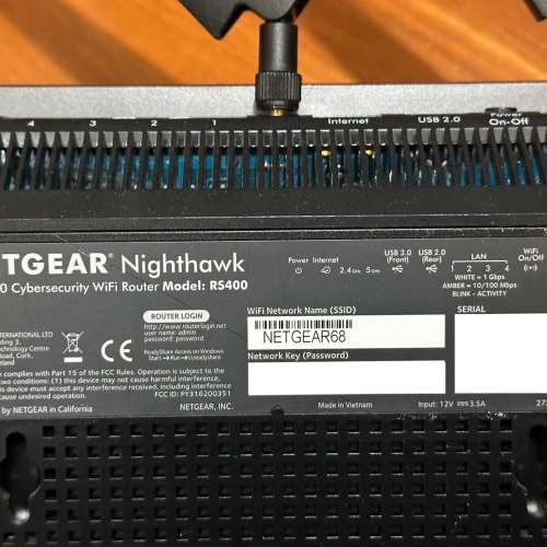 NETGEAR RS400 AC2300 Router with Power Adapter