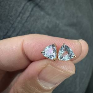 18K金海藍寶石耳釘