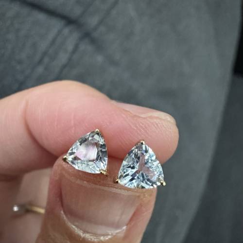 18K金海藍寶石耳釘