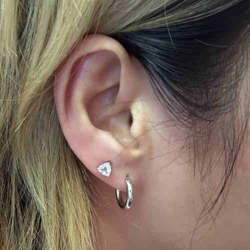 18K金海藍寶石耳釘