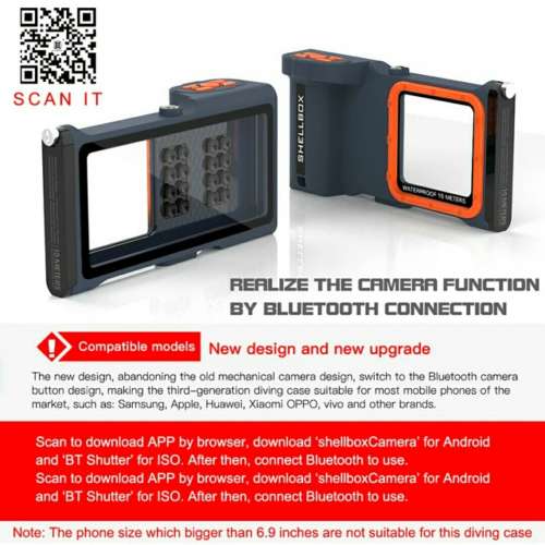 全新 Shellbox 3rd GEN 第三代 藍牙版 智能潛水/防水手機殼 | 藍牙控制拍攝按鈕