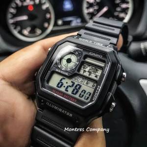 Montres Company 香港註冊公司(32年老店) 卡西歐 CASIO 世界地圖 十年電池壽命 黑...