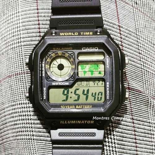 Montres Company 香港註冊公司(32年老店) 卡西歐 CASIO 100米防水 十年電池壽命 黑...