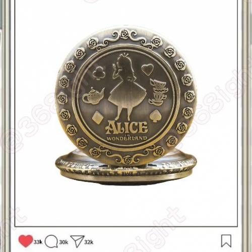 愛麗絲夢遊仙境復古懷錶