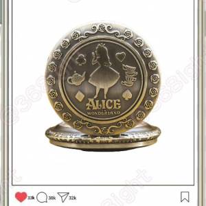 愛麗絲夢遊仙境復古懷錶