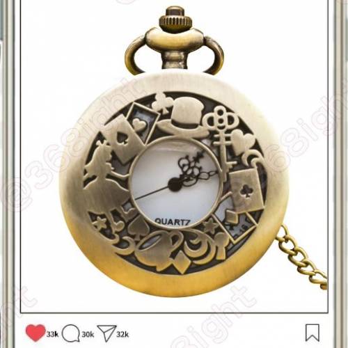 愛麗絲夢遊仙境復古懷錶