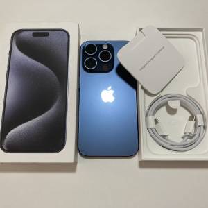 港行全新未激活  iPhone 15 pro max 512gb nature/blue 一年蘋果保養 what app 649...