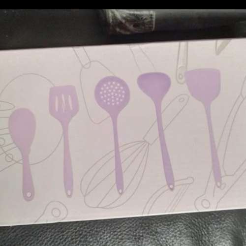 全新耐熱紫色矽膠鑊鏟一套六件廚具用品連架New silicone purple kitchenware ( 1 s...