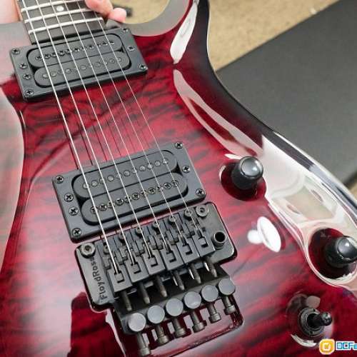 Carvin CT6C - California Carved Top, Floyd Deep Black Cherry Quilted