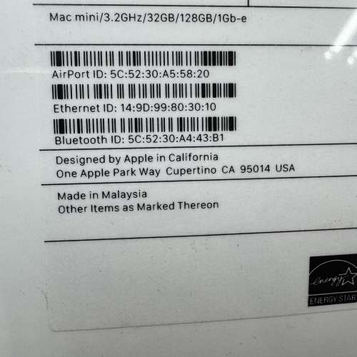 全新蘋果電腦主機 Apple Mac Mini 32GB 128GB (2018)