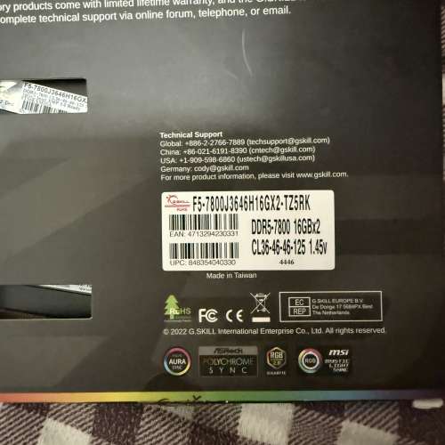 出售G.Skill ddr5 mhz 7800 7200 ram